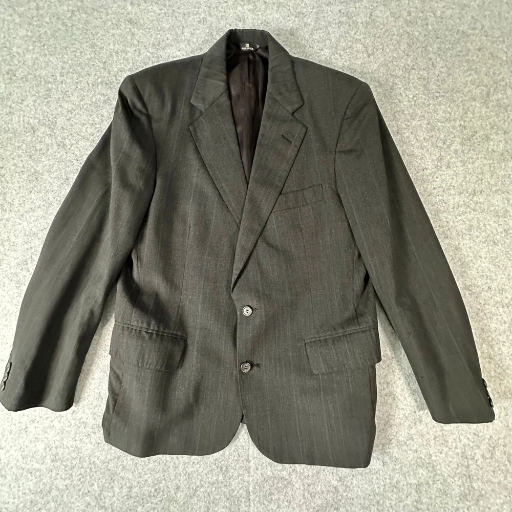 Polo University Club Ralph Lauren Blazer Mens 38R Charcoal Grey Pinstripe